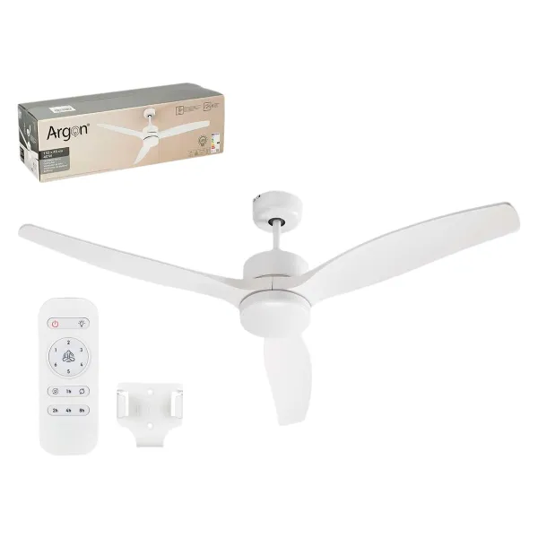 Kattotuuletin valolla Argon Valkoinen 40 W Ø 132 cm