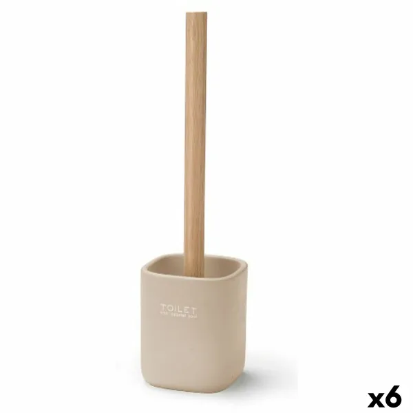 Tualeto šepetys Berilo Balta Rusvai gelsva Medžio Polirezinas 9,6 x 37 x 9,5 cm (6 vnt.)