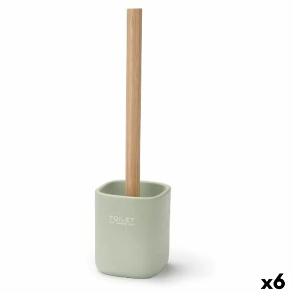Щетка для унитаза Berilo Белый Зеленый Деревянный полистоун 9,6 x 37 x 9,5 cm (6 штук)
