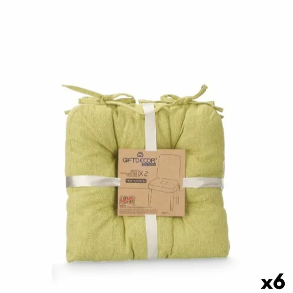 Pagalvėlių rinkinys Gift Decor Žalia 40 x 40 x 7 cm 2 Dalys (6 vnt.)