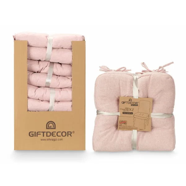 Tyynysetti Gift Decor Pinkki 40 x 40 x 7 cm 2 Kappaletta (6 osaa)