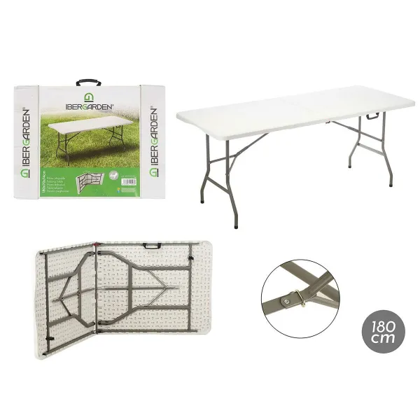 Folding Table Ibergarden White Grey 180 x 70 x 174 cm