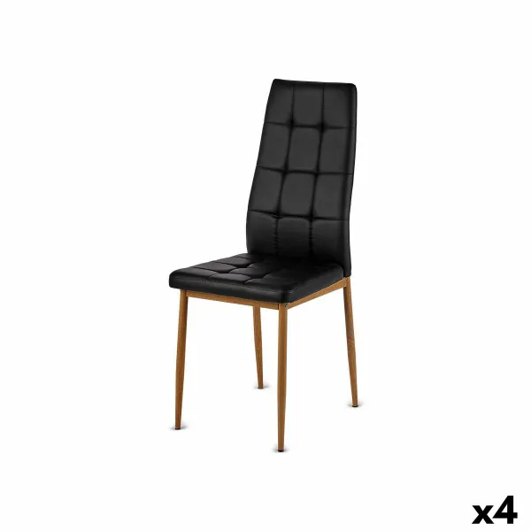 ēdamistabas krēsls Gift Decor Melns Koks Poliuretāns Dzelzs 42 x 51 x 97 cm (4 gb.)