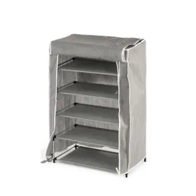 Shoe Rack Kipit Black Grey Cloth 50 x 32 x 88 cm