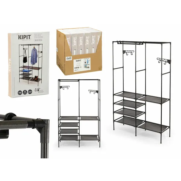 Drabužinė Kipit Juoda Metalinis Audinys polipropileno 108 x 36 x 170 cm