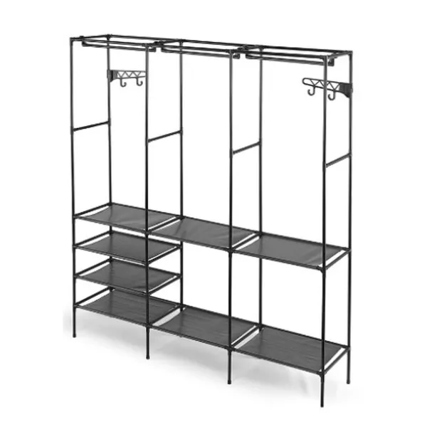 Drabužinė Kipit Juoda Metalinis Audinys polipropileno 160 x 36 x 170 cm