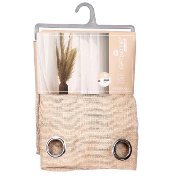Curtain Gift Decor Brown 140 x 260 cm (6 Units)