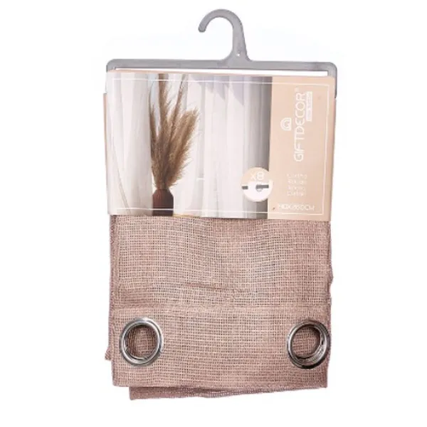 Curtain Gift Decor Brown 140 x 260 cm (6 Units)