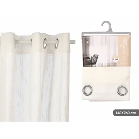 Curtain Gift Decor White 140 x 260 cm Stripes (6 Units)