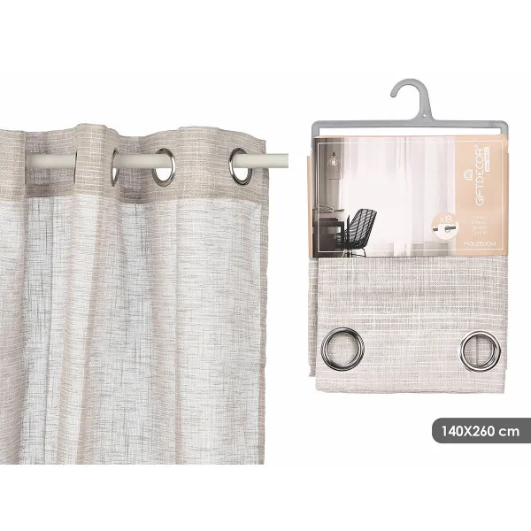 Verho Gift Decor Harmaa 140 x 260 cm Raidat (6 osaa)