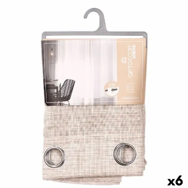 занавес Gift Decor Коричневый 140 x 260 cm Лучи (6 штук)