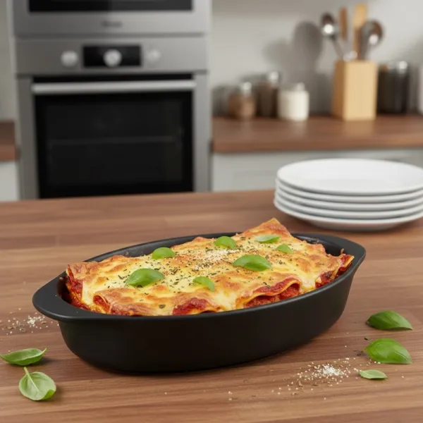 Alpina - Ceramic Oven Dish, Oval, 27x17x5.3 cm (Black)