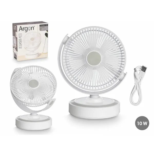 Table Fan Argon White 10 W 21 x 28 x 32,5 cm