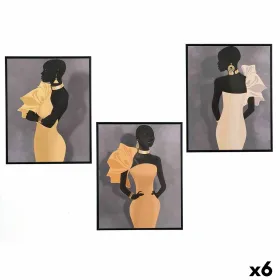 Полотно Gift Decor Жёлтый Чёрный Серый 40 x 3 x 50 cm (6 штук)