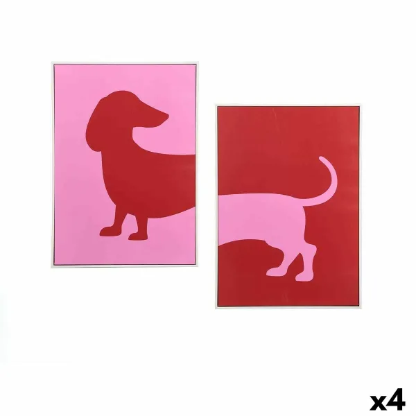 Полотно Gift Decor Красный Розовый Пёс 50 x 3 x 70 cm (4 штук)