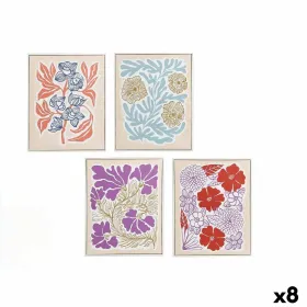 Полотно Gift Decor Синий Красный Оранжевый Фиолетовый Цветы 40 x 3 x 50 cm (8 штук)