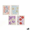 Полотно Gift Decor Синий Красный Оранжевый Фиолетовый Цветы 40 x 3 x 50 cm (8 штук)