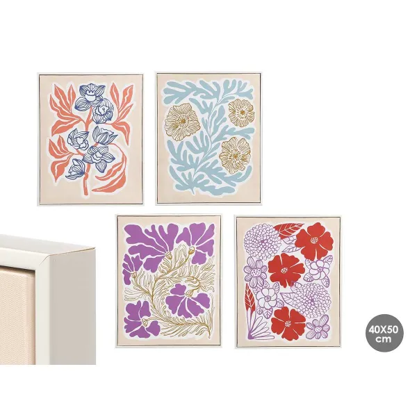 Drobė Gift Decor Mėlyna Raudona Oranžinė Violetinė Gėlės 40 x 3 x 50 cm (8 vnt.)