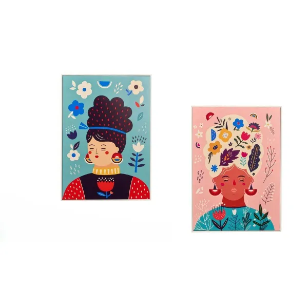 Полотно Gift Decor Разноцветный Женщина 50 x 3 x 70 cm (4 штук)