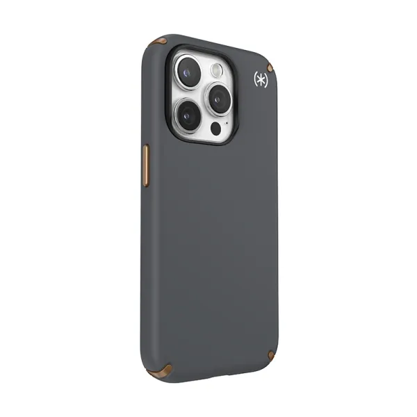 Speck Presidio2 Pro Magsafe - iPhone 15 Pro Case (Charcoal Gray / Cool Bronze / White)