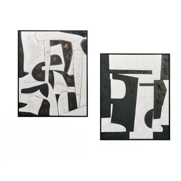 Canvas Gift Decor Lovers White Black 70 x 3,5 x 90 cm (2 Units)