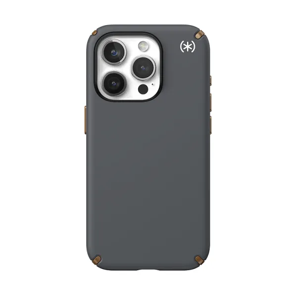Speck Presidio2 Pro Magsafe - iPhone 15 Pro Case (Charcoal Gray / Cool Bronze / White)