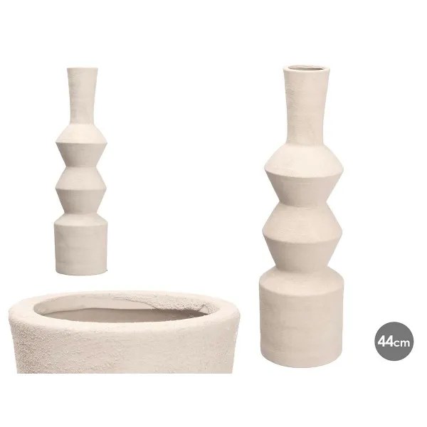 Vase Gift Decor White Ceramic Geometric 15 x 60 x 15 cm