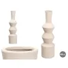 Vase Gift Decor White Ceramic Geometric 15 x 60 x 15 cm
