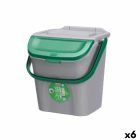 Šiukšlių dėžė Stefanplast ECOWAY Žalia Pilka polipropileno 28 L Sudedamas (6 vnt.)