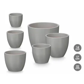 Katlu komplekts Ibergarden Pelēks Māls Ø 14 cm Ø 22 cm Ø 17 cm 3 Daudzums
