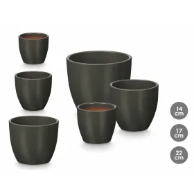 Katlu komplekts Ibergarden Antracīts Māls Ø 14 cm Ø 22 cm Ø 17 cm 3 Daudzums