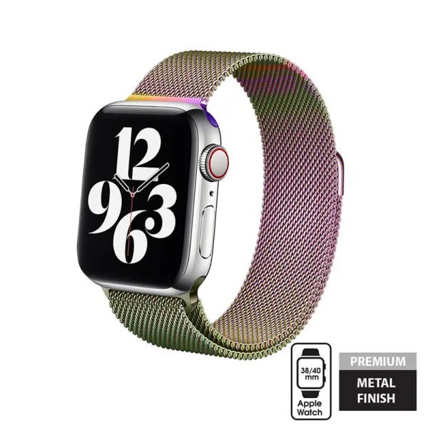 Crong Milano Steel - Stainless Steel Strap for Apple Watch 38/40/41/42 mm (Iridescent)