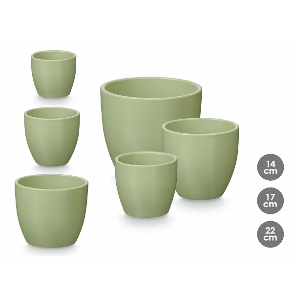 Puodų rinkinys Ibergarden Mėtos Molis Ø 14 cm Ø 22 cm Ø 17 cm 3 Dalys