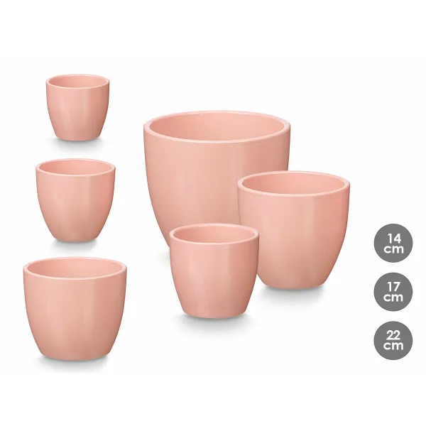 Puodų rinkinys Ibergarden Rožinė Molis Ø 14 cm Ø 22 cm Ø 17 cm 3 Dalys