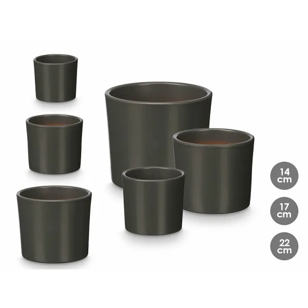 Katlu komplekts Ibergarden Antracīts Māls Ø 14 cm Ø 22 cm Ø 17 cm 3 Daudzums