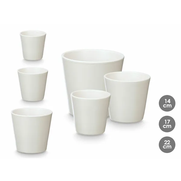 Set of pots Ibergarden White Clay Ø 14 cm Ø 22 cm Ø 17 cm 3 Pieces