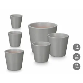 Katlu komplekts Ibergarden Pelēks Māls Ø 14 cm Ø 22 cm Ø 17 cm 3 Daudzums