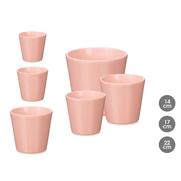 Katlu komplekts Ibergarden Rozā Māls Ø 14 cm Ø 22 cm Ø 17 cm 3 Daudzums