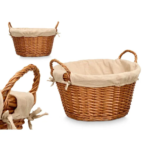 Basket Kipit Natural Polyester Cotton wicker (12 Units)