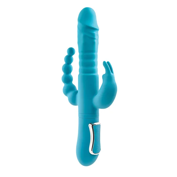 Double Penetration Stroker Adam & Eve Rabbit Blue