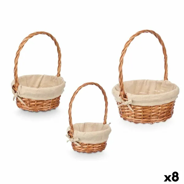 Basket set Kipit Natural Polyester Cotton wicker 3 Pieces (8 Units)