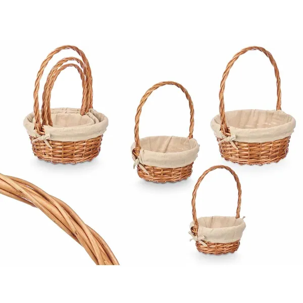 Basket set Kipit Natural Polyester Cotton wicker 3 Pieces (8 Units)