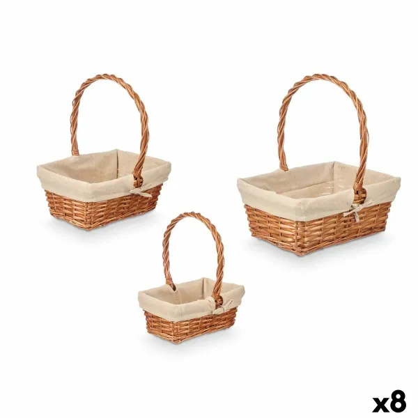 Korisetti Kipit Luonnollinen Polyesteri Puuvilla korihuonekalut 3 Kappaletta (8 osaa)
