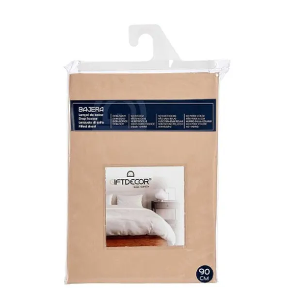 Fitted sheet Gift Decor Beige 90 x 200 cm (6 Units)