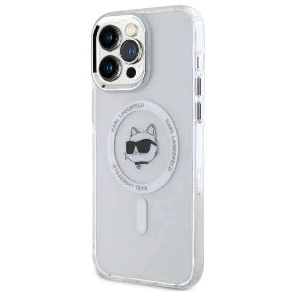 Karl Lagerfeld IML Metal Choupette Head MagSafe - Case for iPhone 13 Pro Max (White)