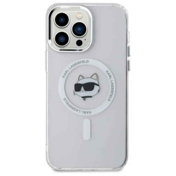 Karl Lagerfeld IML Metal Choupette Head MagSafe - Case for iPhone 13 Pro Max (White)