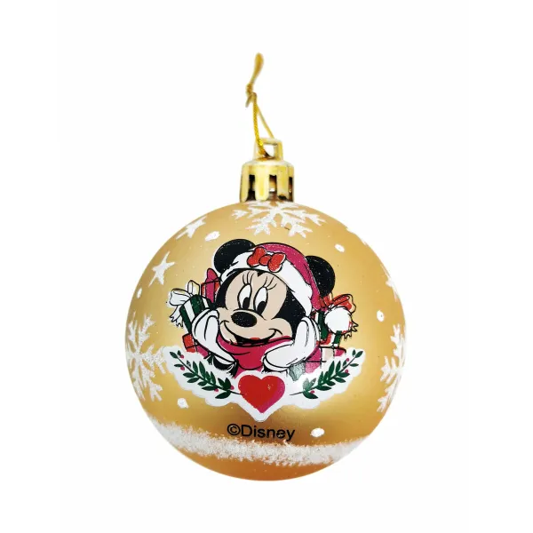 Ёлочный шарик Minnie Mouse Lucky Позолоченный 10 штук Пластик (Ø 6 cm)