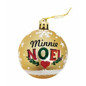 Ёлочный шарик Minnie Mouse Lucky Позолоченный 10 штук Пластик (Ø 6 cm)