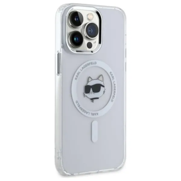 Karl Lagerfeld IML Metal Choupette Head MagSafe - Case for iPhone 13 Pro Max (White)
