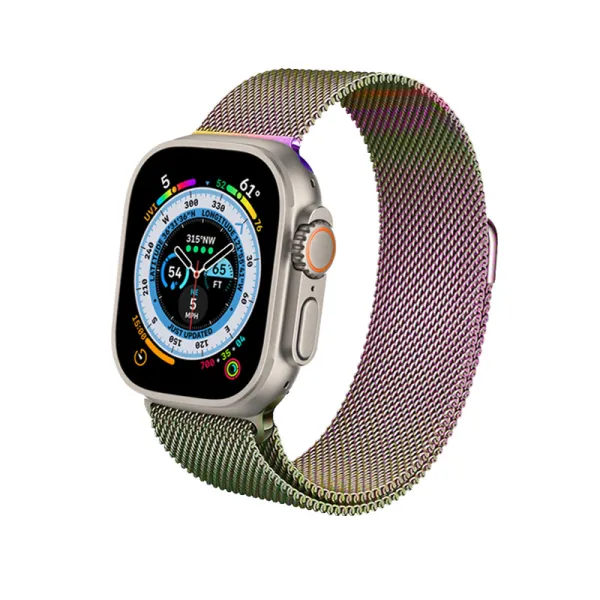 Crong Milano Steel - Stainless Steel Strap for Apple Watch 38/40/41/42 mm (Iridescent)